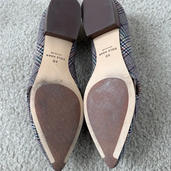 Cole Haan Women's Tassel Loafers - Brown and Cream Plaid - Picture 2 of 6